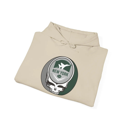 Grateful Dead - New York Jets Stealie Grateful Dead Hooded Sweatshirt - NFL - StealieShop