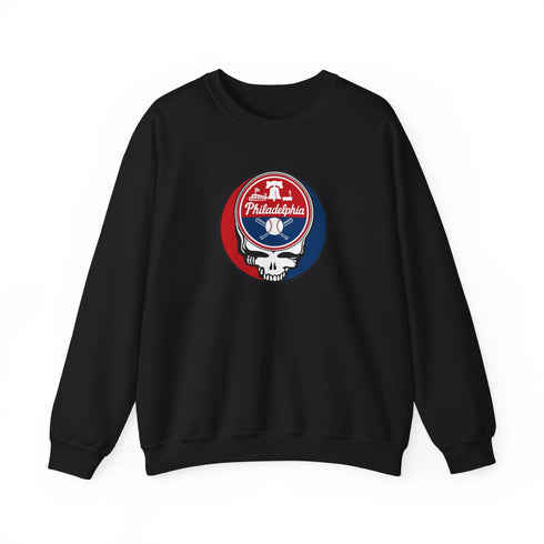 Grateful Dead - Philadelphia Phillies Grateful Dead Stealie Crewneck Sweatshirt - MLB - StealieShop