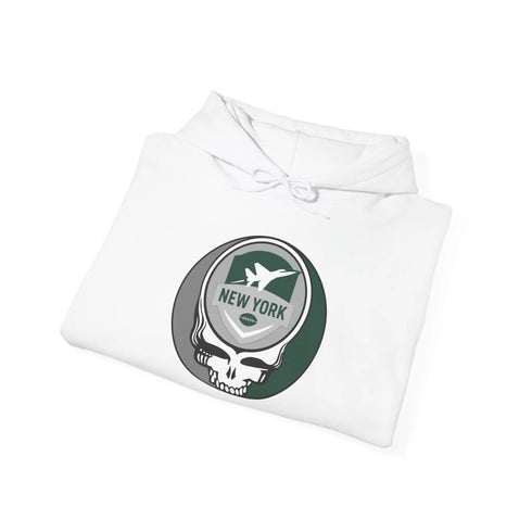 Grateful Dead - New York Jets Stealie Grateful Dead Hooded Sweatshirt - NFL - StealieShop