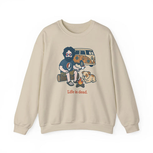 Grateful Dead - Jerry and Frank are Camping | Life is dead. Crewneck Sweatshirt - StealieShop