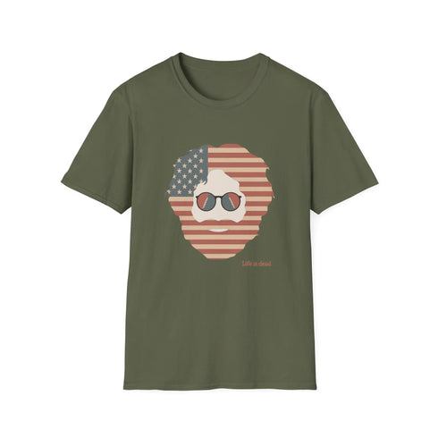 Grateful Dead - Stars & Stripes Jerry Life is dead. T-Shirt - StealieShop