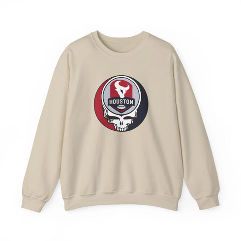 Grateful Dead - Houston Texans Grateful Dead Stealie Crewneck Sweatshirt - NFL - StealieShop