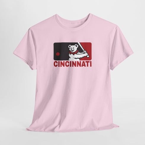 Cincinnati Reds Dancing Bear MLB Logo Unisex Grateful Dead T-Shirt