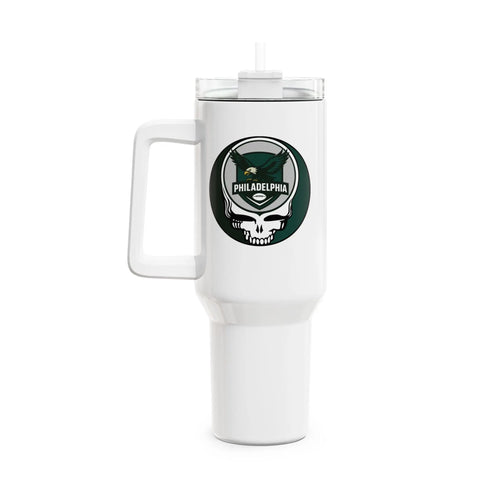 Grateful Dead - Philadelphia Eagles Stealie "Fat Man" Tumbler, Double Insulated 40oz Travel Mug - NFL - StealieShop