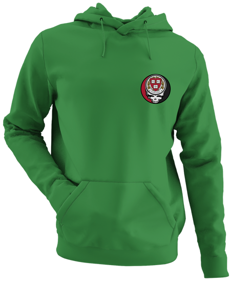 Harvard University - Premium Grateful Dead Left Chest Hoodie - Irish Green