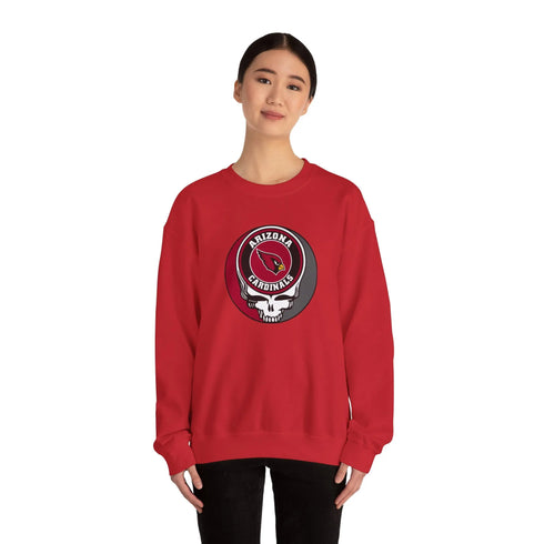 Grateful Dead - Arizona Cardinals Grateful Dead Stealie Crewneck Sweatshirt - StealieShop