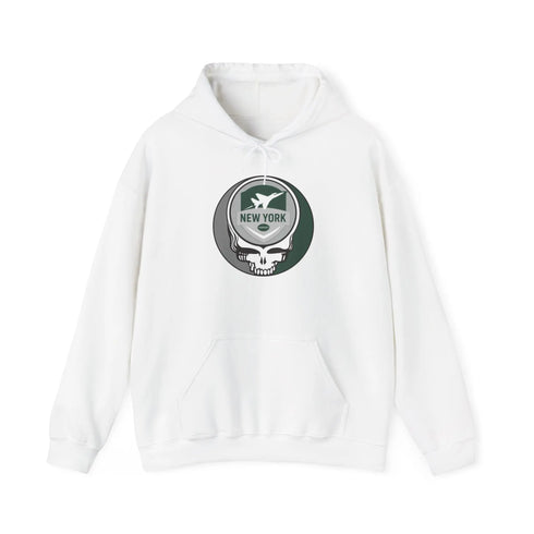 Grateful Dead - New York Jets Stealie Grateful Dead Hooded Sweatshirt - NFL - StealieShop