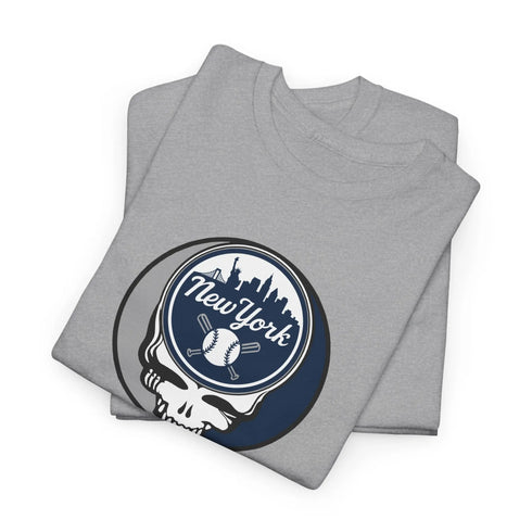 Grateful Dead - Front + Back Print - New York Yankees Stealie / Dancing Bear T-Shirt - MLB - StealieShop