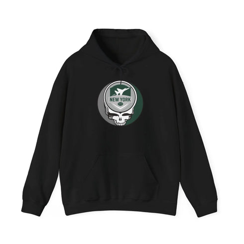 Grateful Dead - New York Jets Stealie Grateful Dead Hooded Sweatshirt - NFL - StealieShop