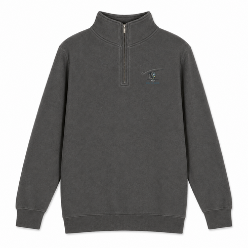 Jerry' Fly Fishin' - Life is dead.® - Premium Grateful Dead Quarter-Zip Pullover - Charcoal - 5