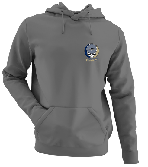 US Naval Academy - Premium Grateful Dead Left Chest Hoodie - Charcoal