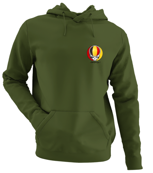 Belgium FIFA World Cup - Premium Grateful Dead Left Chest Hoodie - Military Green