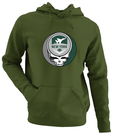 New York Football - Premium Grateful Dead Hoodie - Military Green - 7