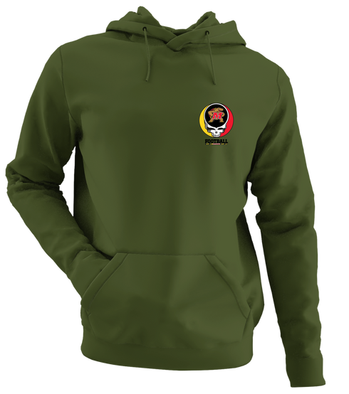 University of Maryland Football - Premium Grateful Dead Left Chest Hoodie - Military Green - 7