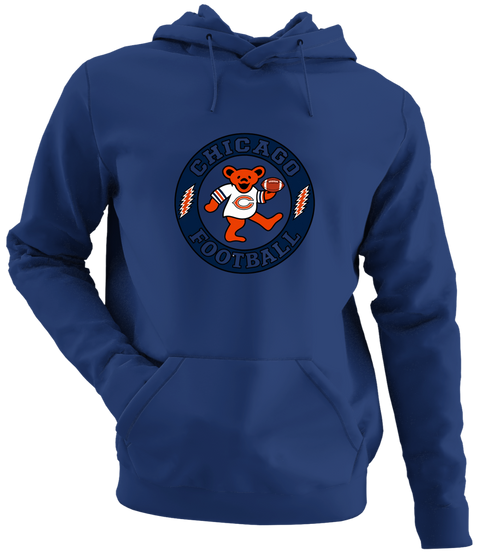 Chicago Football Dancing Bear - Premium Grateful Dead Hoodie - Navy