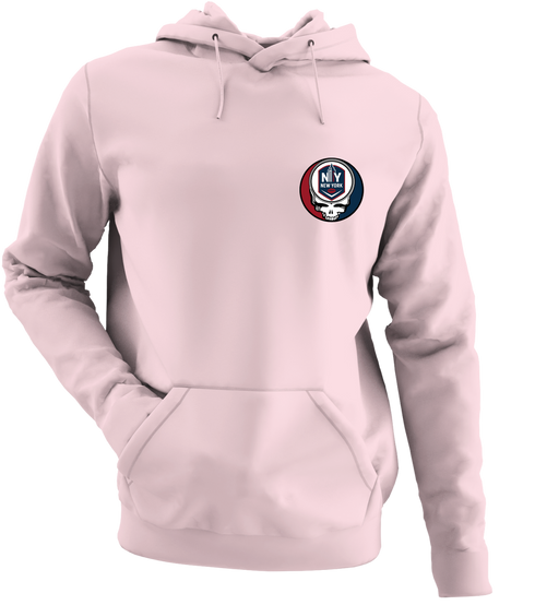 New York Football - Premium Grateful Dead Left Chest Hoodie - Light Pink - 4