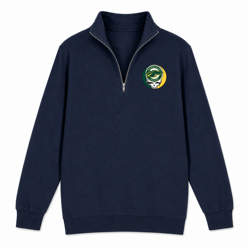 Skidmore Lacrosse - Premium Grateful Dead Quarter-Zip Pullover - Navy - 4