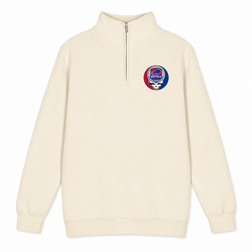 Buffalo Football - Premium Grateful Dead Quarter-Zip Pullover - Sand - 1