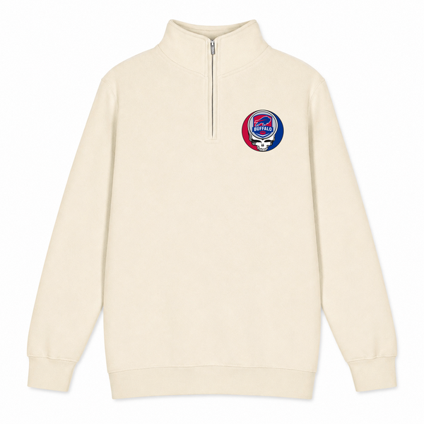 Buffalo Football - Premium Grateful Dead Quarter-Zip Pullover - Sand - 1