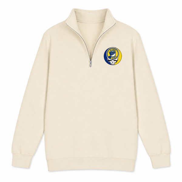 St. Louis Blues - Premium Grateful Dead Quarter-Zip Pullover - Sand - 1