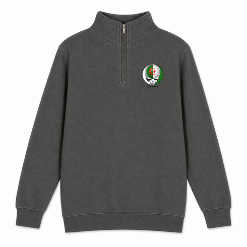 Algeria FIFA World Cup - Premium Grateful Dead Quarter-Zip Pullover - Charcoal - 5