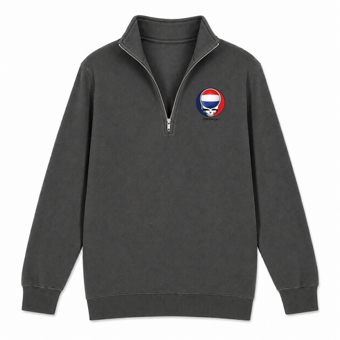 Netherlands FIFA World Cup - Premium Grateful Dead Quarter-Zip Pullover - Charcoal - 6