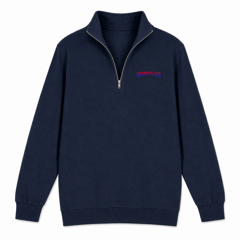 Grateful Dad - Premium Grateful Dead Quarter-Zip Pullover - Navy - 3