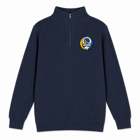 Golden State Warriors - Premium Grateful Dead Quarter-Zip Pullover - Navy - 3