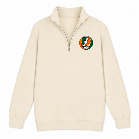 University of Miami - Premium Grateful Dead Quarter-Zip Pullover - Sand - 2