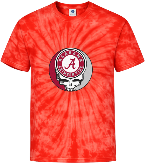 University of Alabama Stealie Tie-Dye Grateful Dead T-Shirt