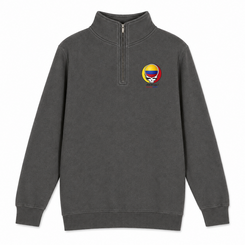 Colombia FIFA World Cup - Premium Grateful Dead Quarter-Zip Pullover - Charcoal - 5