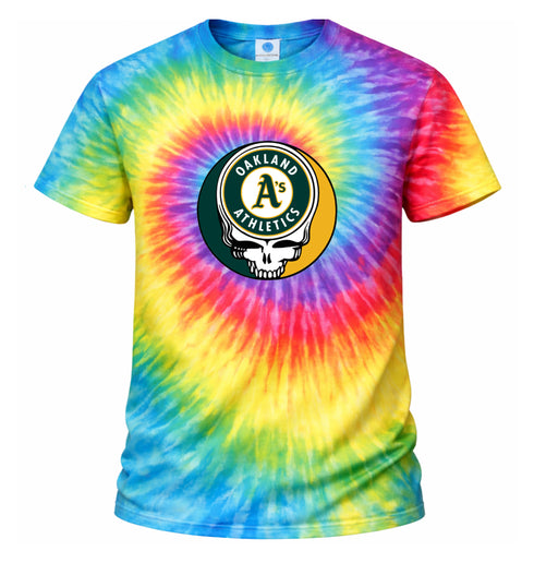 Oakland Athletics Stealie Tie-Dye Grateful Dead T-Shirt