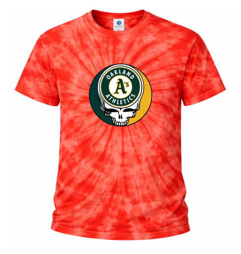 Oakland Athletics Stealie Tie-Dye Grateful Dead T-Shirt