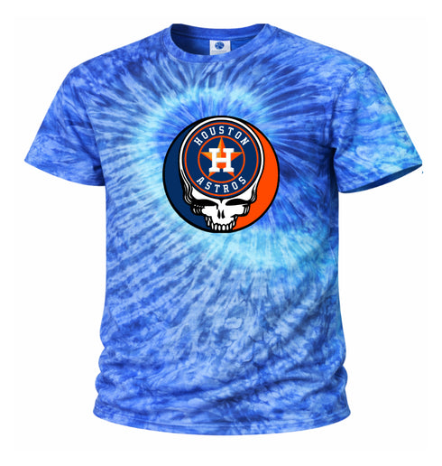 Houston Astros Stealie Tie-Dye Grateful Dead T-Shirt