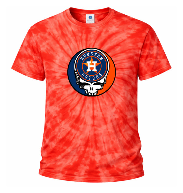 Houston Astros Stealie Tie-Dye Grateful Dead T-Shirt