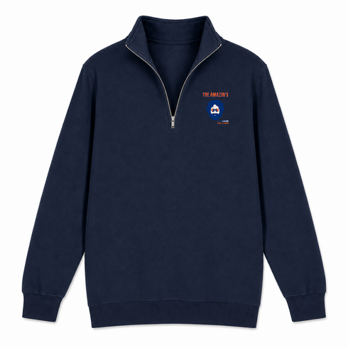 Mets Jerry - Life is dead.® - Premium Grateful Dead Quarter-Zip Pullover - Navy - 4
