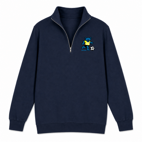 Futbol Bear - Life is dead.® - Premium Grateful Dead Quarter-Zip Pullover - Navy - 4