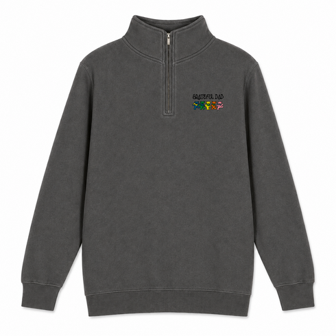 Grateful Dad - Premium Grateful Dead Quarter-Zip Pullover - Charcoal - 5