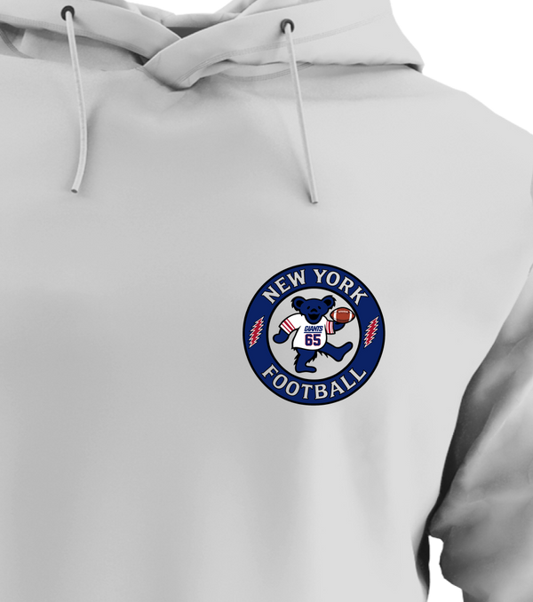 New York Football Dancing Bear - Premium Grateful Dead Left Chest Hoodie