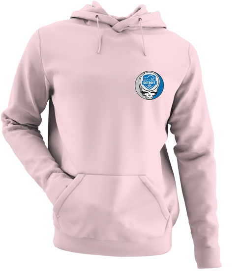 Detroit Football - Premium Grateful Dead Left Chest Hoodie - Light Pink - 4