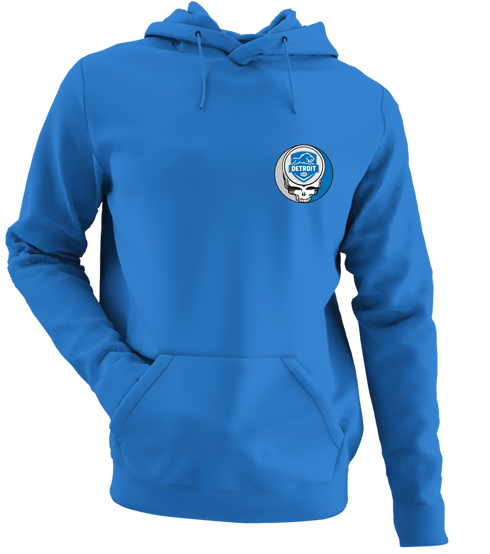 Detroit Football - Premium Grateful Dead Left Chest Hoodie - Heather Royal - 5