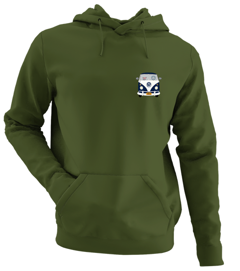 Jerry and The Bear - Life is dead.® Yankees Bus - Premium Grateful Dead Left Chest Hoodie - Military Green