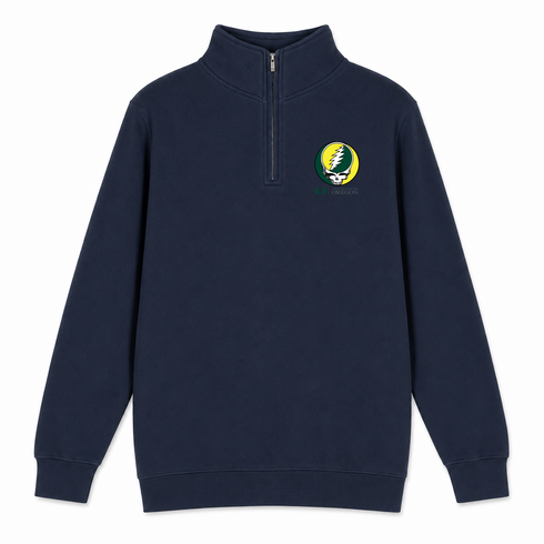 University of Oregon - Premium Grateful Dead Quarter-Zip Pullover - Navy - 3