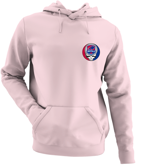 Buffalo Football - Premium Grateful Dead Left Chest Hoodie - Light Pink - 4