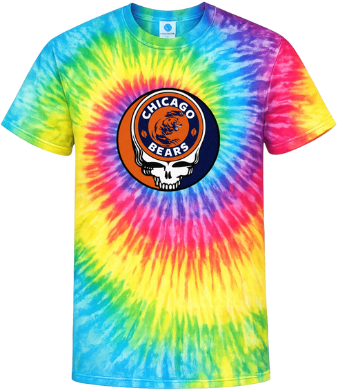 Chicago Bears Logo Stealie Tie-Dye Grateful Dead T-Shirt