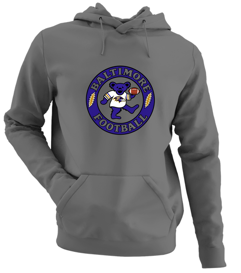Baltimore Football Dancing Bear - Premium Grateful Dead Hoodie - Charcoal