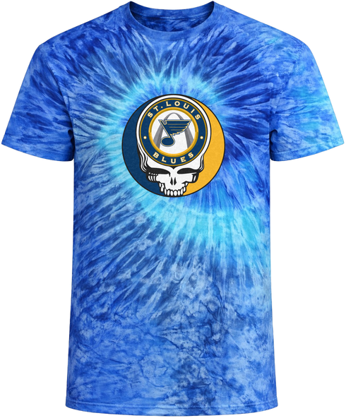 St. Louis Blues Stealie Tie-Dye Grateful Dead T-Shirt