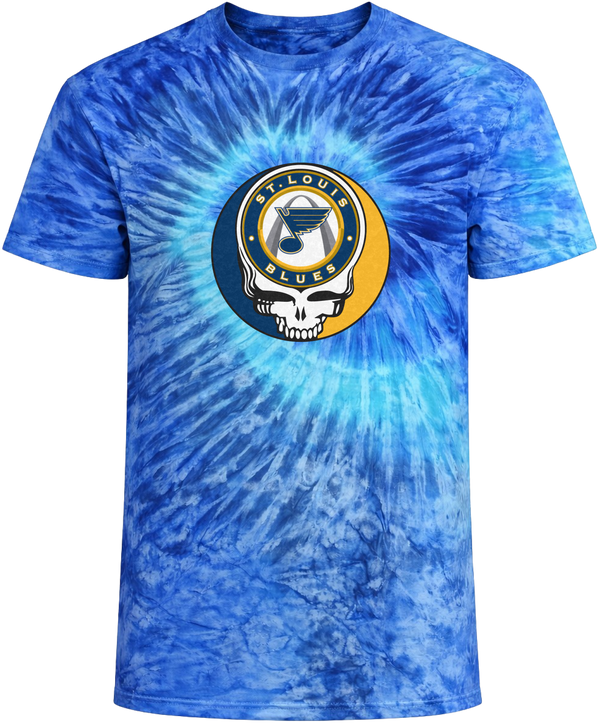 St. Louis Blues Stealie Tie-Dye Grateful Dead T-Shirt