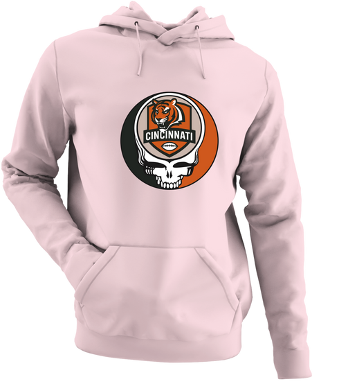 Cincinnati Football - Premium Grateful Dead Hoodie - Light Pink - 4