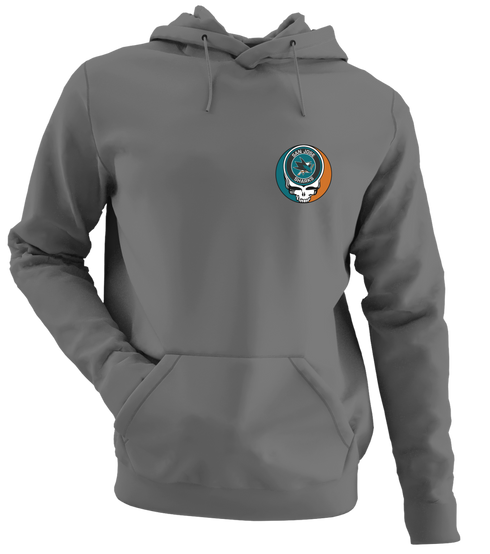 San Jose Sharks - Premium Grateful Dead Left Chest Hoodie - Charcoal - 8